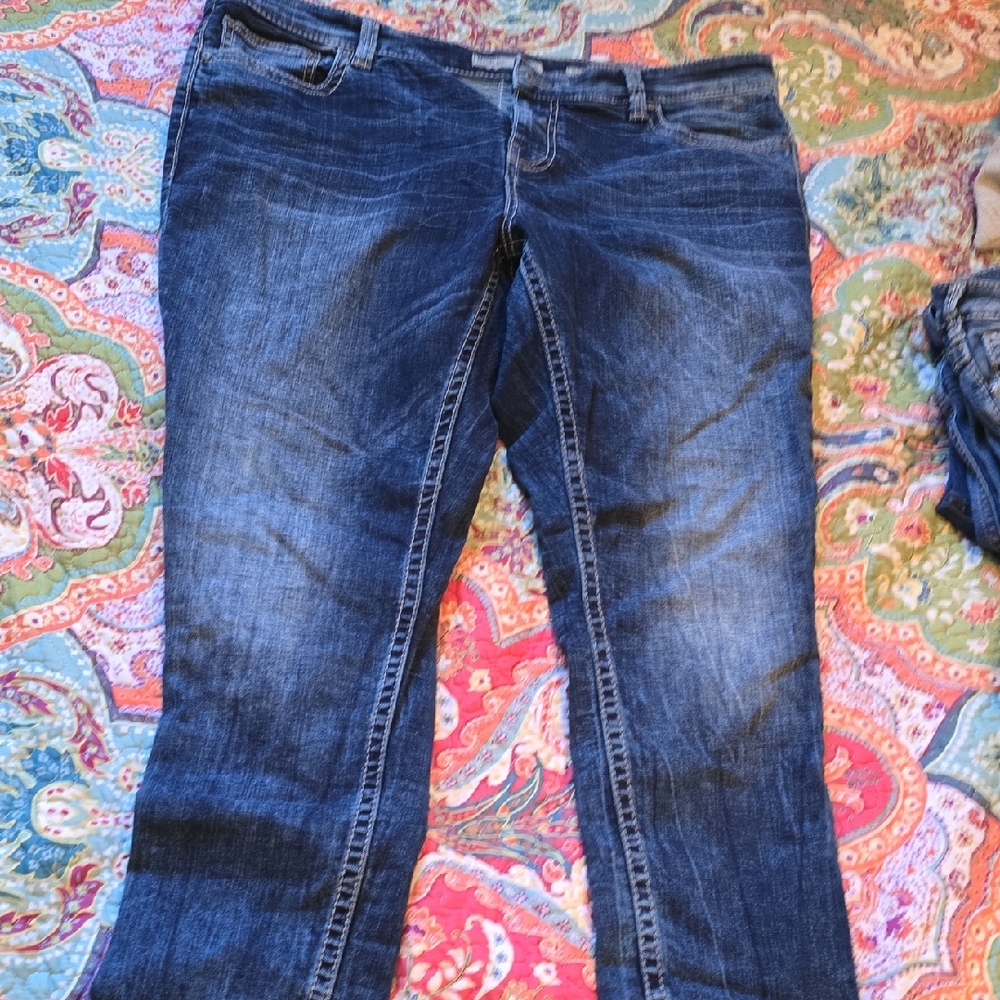 BKE Dark Blue Straight Leg Jeans